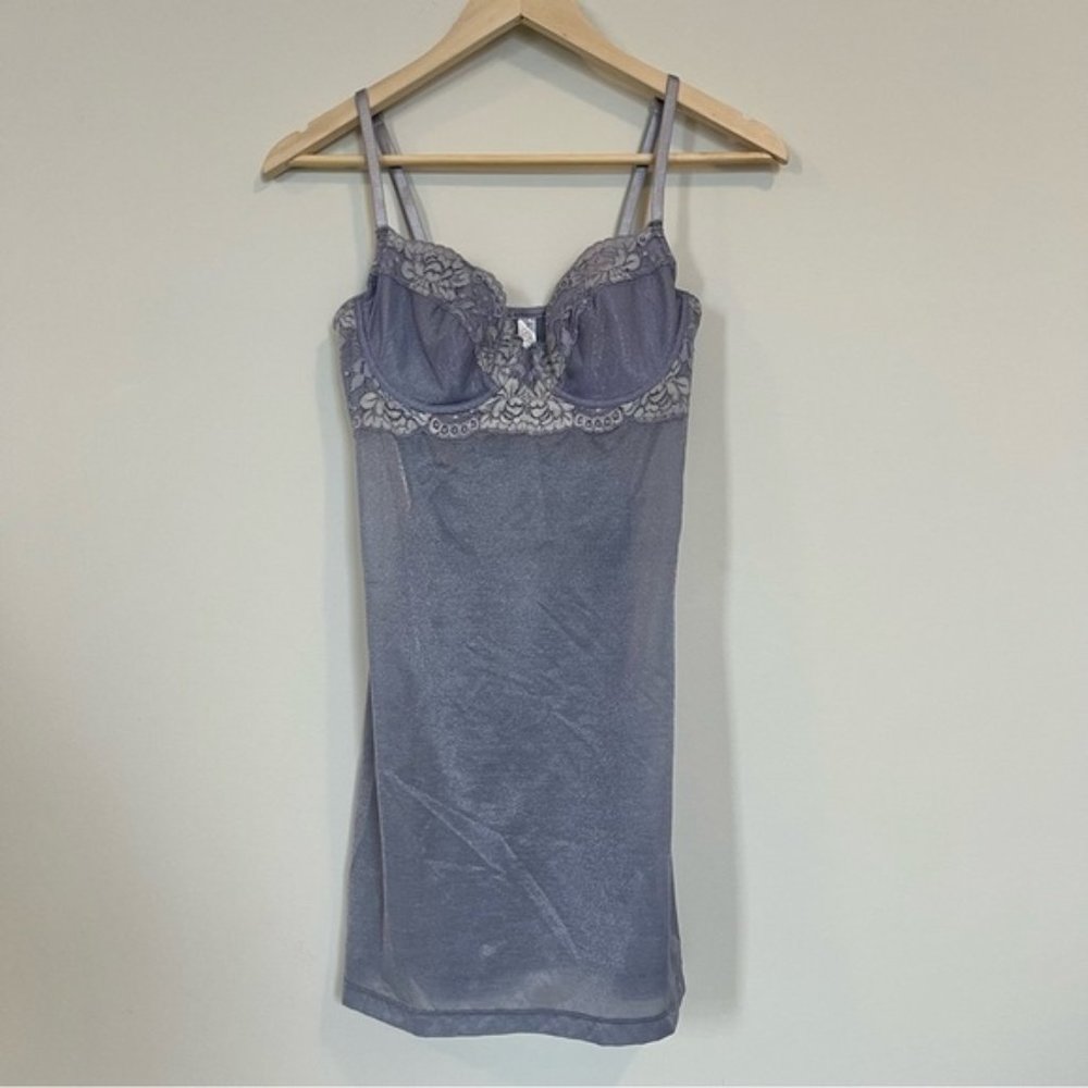 Vintage babydoll corset top lingerie shimmer purple la senza underwire teddy